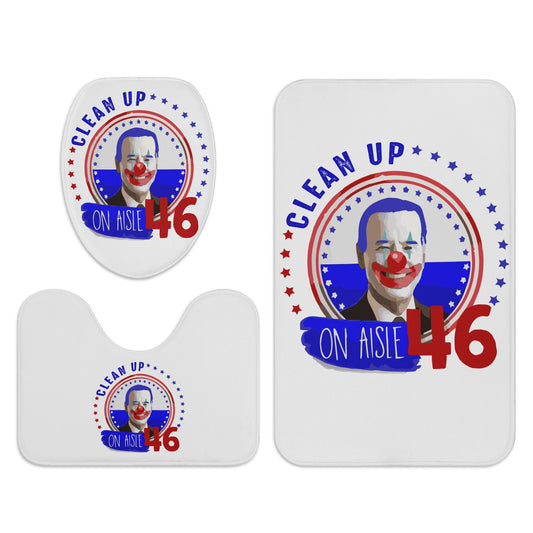 Clean Up on Aisle 46 Joe Biden Clown Bath Room Toilet Set