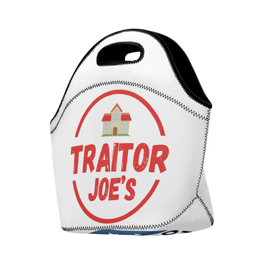 Traitor Joes Anti Joe Biden Printed + Embroidered Neoprene Lunch Bag Lets Go Brandon on bottom