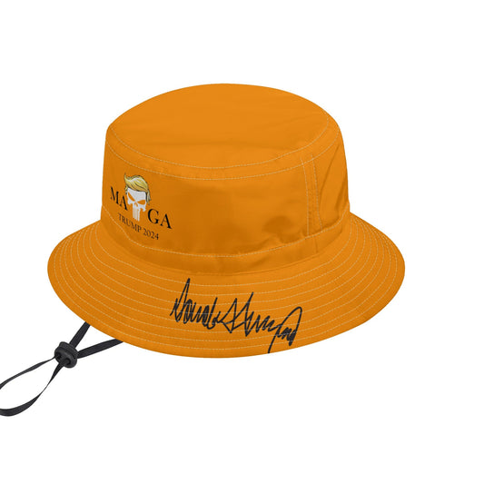 MAGA Hero Trump Hair Bucket Hat Orange