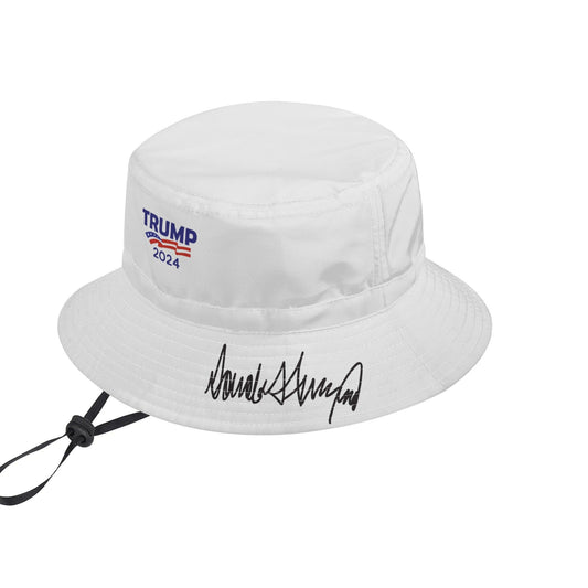 Trump 2024 Bucket Hat w/ Signature Bill White