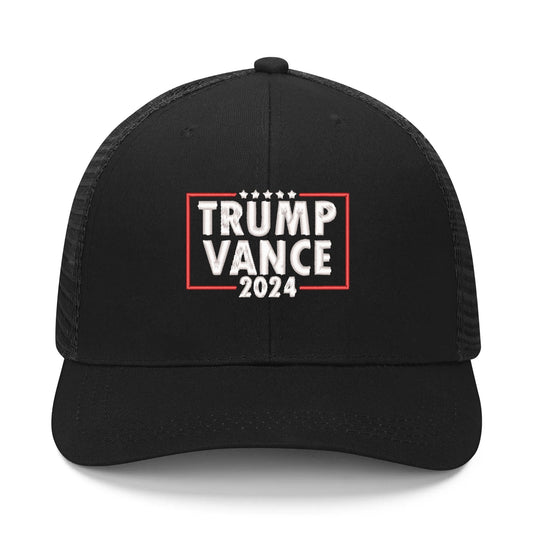 Official Trump Vance 2024 Embroidered Trucker Hat Adjustable Mesh Snap-Back