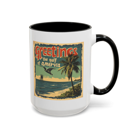 Greetings from Gulf of America Retro Vintage Postcard Coffee Mug - 15oz