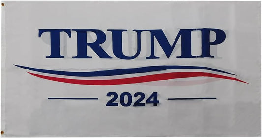 Double Sided White Trump 2024 Premium Quality Heavy Duty Flag