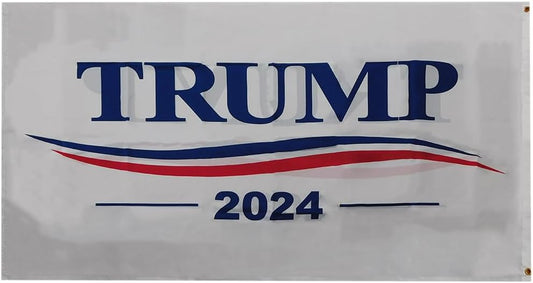 Double Sided White Trump 2024 Premium Quality Heavy Duty Flag