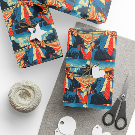 Vibrant Donald Trump Gift Wrapping Paper – Choice of 3 Sizes