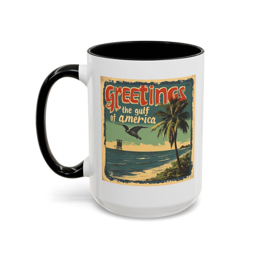 Greetings from Gulf of America Retro Vintage Postcard Coffee Mug - 15oz