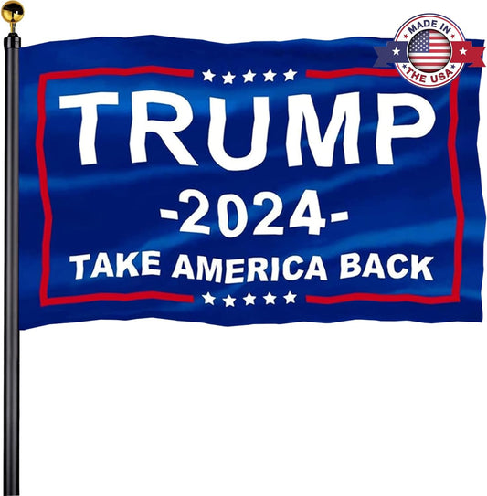 Double Sided Blue Trump 2024 Take America Back Flag