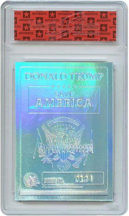 Trump Silver Signature Embossed Trading Card w/ Hologram