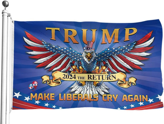 Trump 2024 Eagle American Flag Make Liberals Cry Again Flag