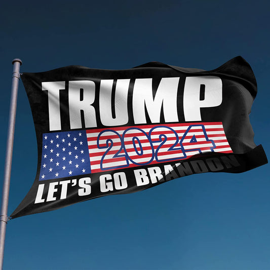 Trump 2024 Flag Black w/ Lets Go Brandon