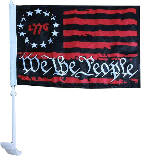 Pack of 2 Betsy Ross 1776 We The People  12"x18" Car Vehicle Flag