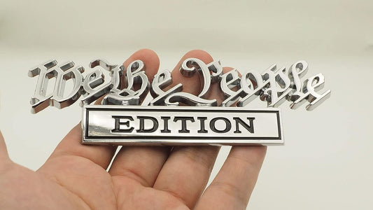 We The People Truck Emblem Chrome w/ Black Emblem (2 pack)