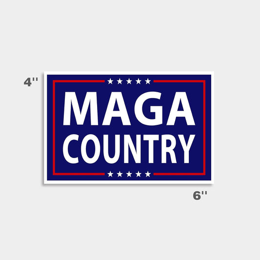 Blue and Red MAGA Country Reflective Bumper Stickers