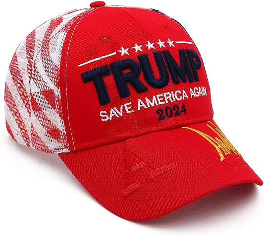 Save America Hat w/ American Flag mesh Back and Signature Bill