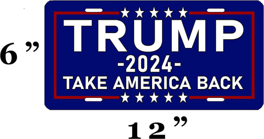 Trump 2024 Take America Back Blue License Plate