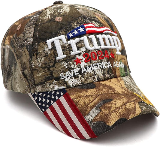 Trump 2024 Save America Again Camo Baseball Hat