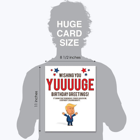 Trump HUGE Birthday Greeting Card  8.5" x 11"  Jumbo Birthday Card