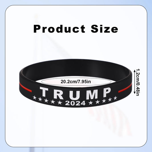 8-Pack 2024 Trump Silicone / Rubber Bracelet Wristbands