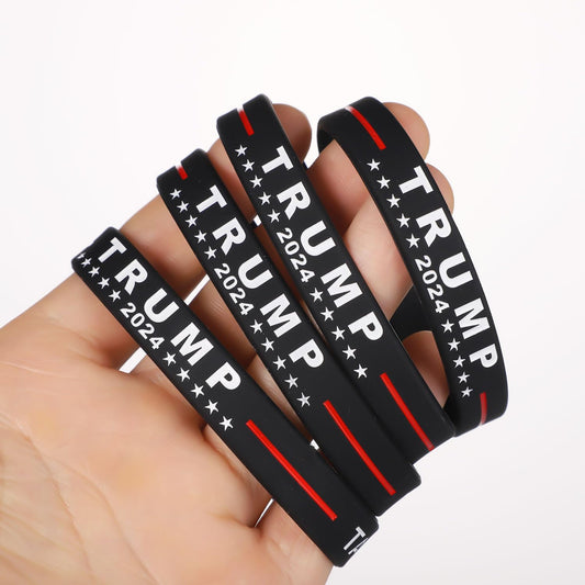 8-Pack 2024 Trump Silicone / Rubber Bracelet Wristbands