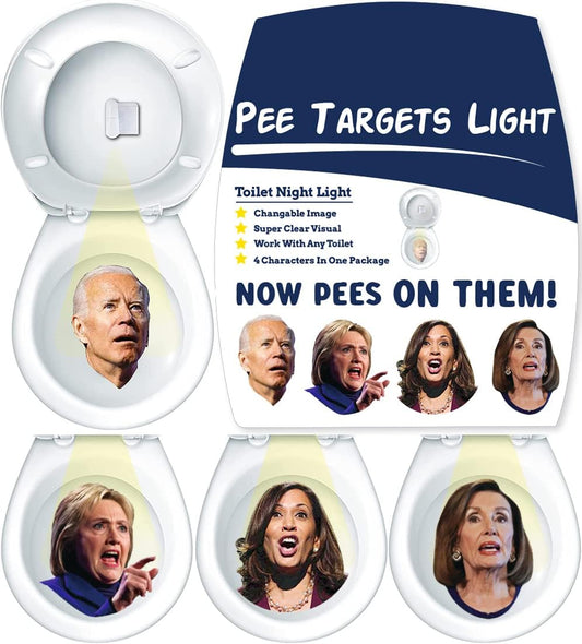 Pee on Biden, Harris, Pelosi, Hillary, and Biden Toilet Target Projector