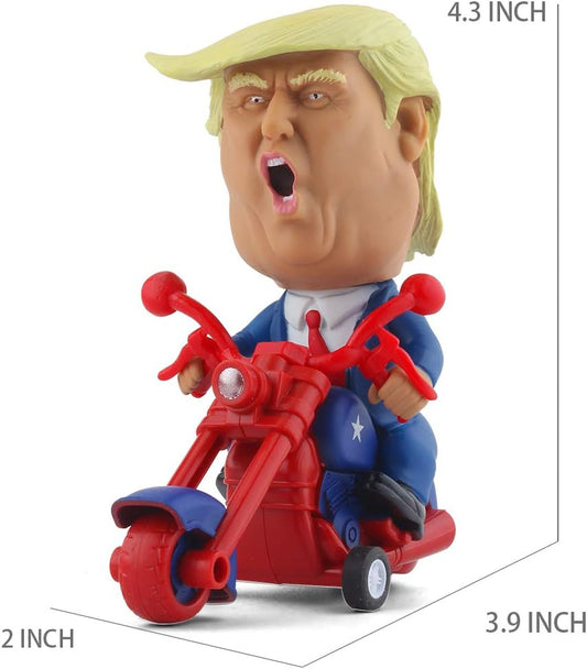 President Donald Trump Rev Up Toy Figure Riding Motorcycle