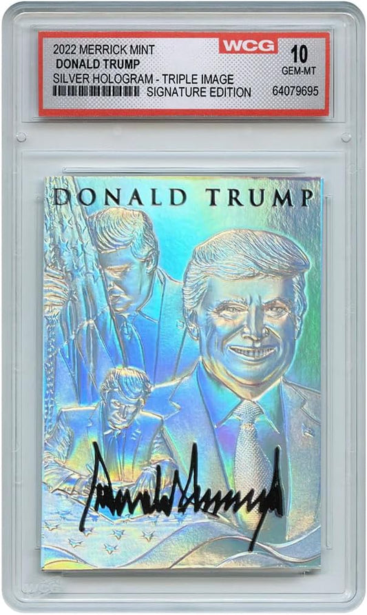 Trump Silver Signature Embossed Trading Card w/ Hologram