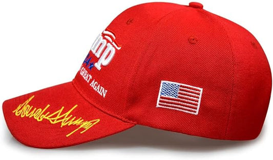 Make America Great Again 2024 Trump Embroidered Hat with Signature Bill