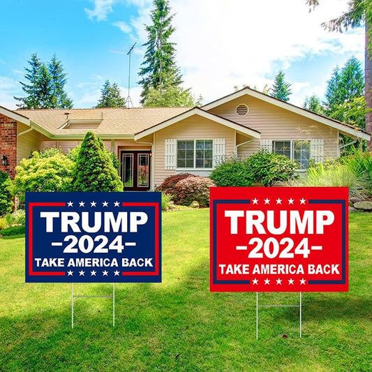 2-Pack - Donald Trump 2024 Yard Signs Take America Back