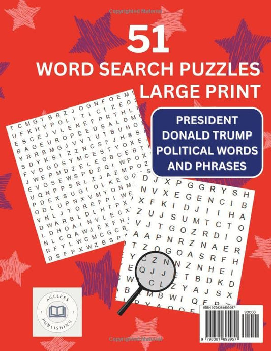 Donald Trump Crossword  Puzzle Book for Adults 500+ Word Puzzles