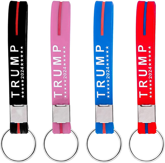 Trump 2024 Keychain Silicone Key Chain Set of 4