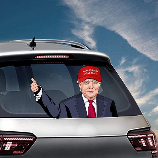 Waving Rear Window Wiper Decal Donald Trump