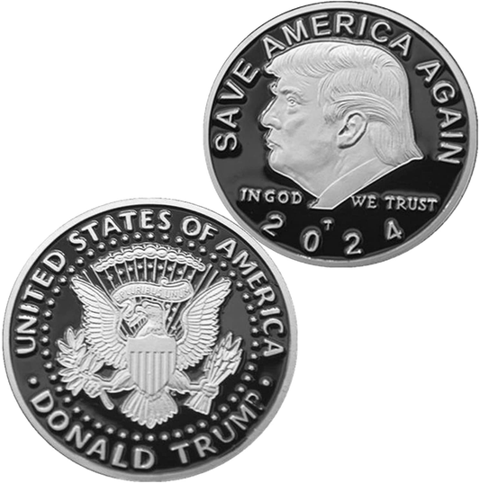 Donald Trump Gold Coin Save America Again 24K White Gold Plated Collectable Coin