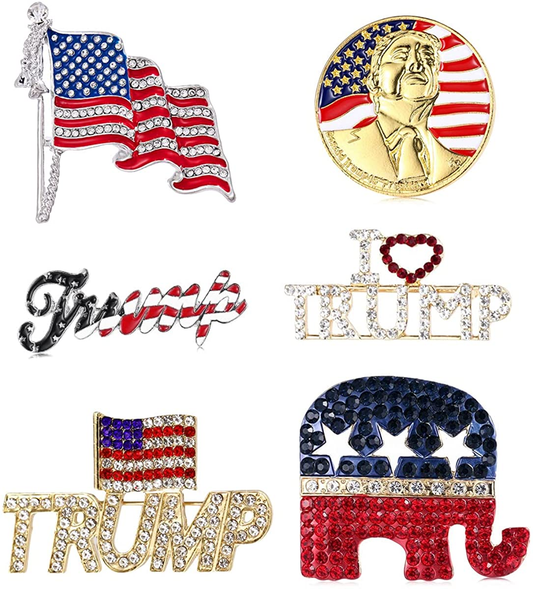 Republican Party GOP Elephant Trump Brooch Pin (6-Pack)