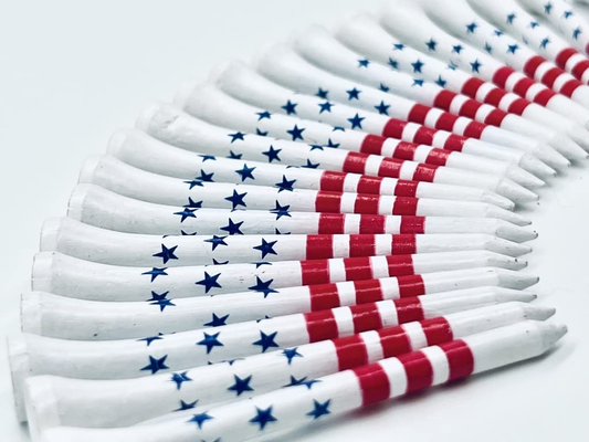 USA Golf Tees - 2-3/4 Inch Tees - American Flag Design