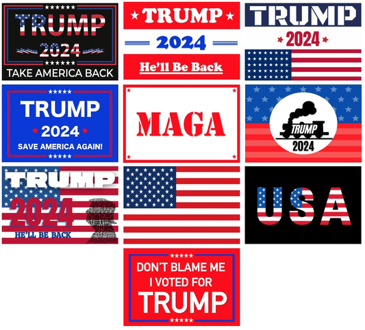 Trump 2024 Stickers - (10 Piece) Trump Sticker Pack - 4"X6" Patriotic stickers