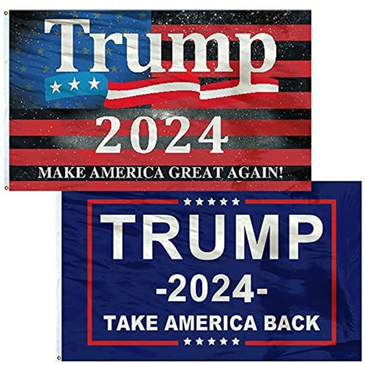 Donald Trump 2024 Flag - Take America Back and Make America Great Again Flag Set of 2