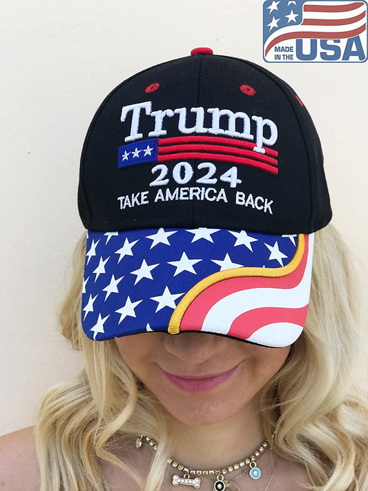 Black Trump 2024 Baseball Hat  Take America Back