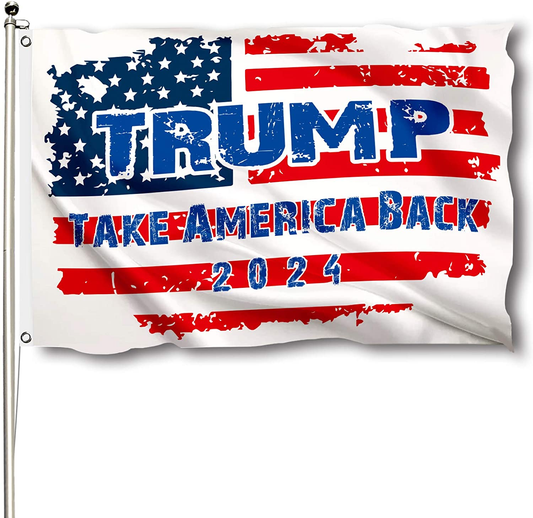 Trump Flag 3x5 Feet Take America Back White American Flag