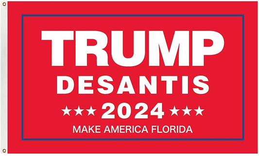 Trump Desantis 2024 Make America Florida Flag 3×5 Ft  Red