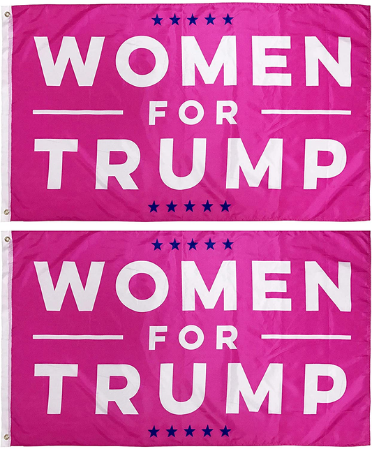 Set of 2 Pink Trump Flag 3x5 Women for Trump Flags