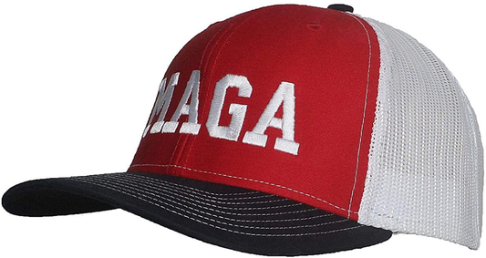 Embroidered Trump MAGA 6 Panel Trucker Cap W/Snapback