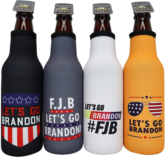 Let's Go Brandon FJB Beer Bottle Koozie Insulator