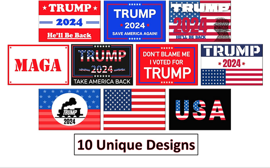 Trump 2024 Stickers - (10 Piece) Trump Sticker Pack - 4"X6" Patriotic stickers