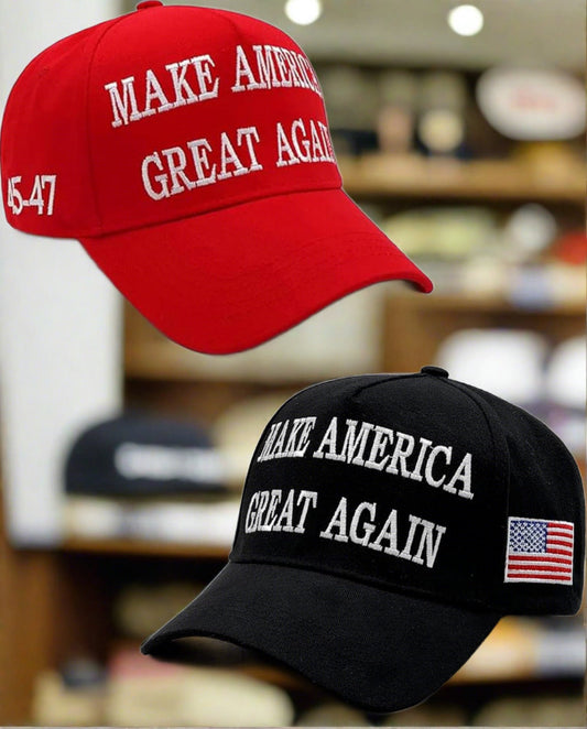 MAGA Hat 2024 Make America Great Again 45-47 - Set of 2 Hat Bundle