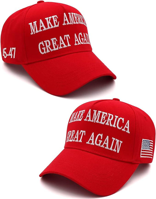 Trump 2024 45-47 Hat Make America Great Again Black Maga Hat - 2 Hat Bundle - Mix Colors Available