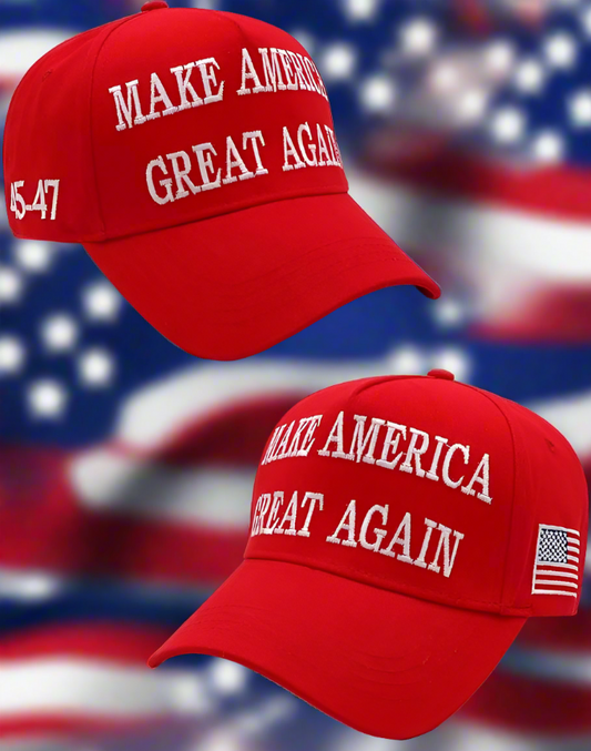 Trump 2024 45-47 Hat Make America Great Again Black Maga Hat - 2 Hat Bundle - Mix Colors Available