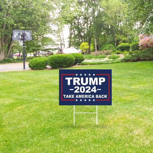 Trump 2024 Yard Sign with Stake Take America Back