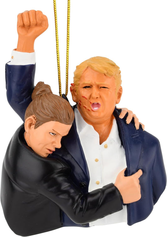 Fight Fight Fight Donald Trump Christmas Ornament - Fist Up