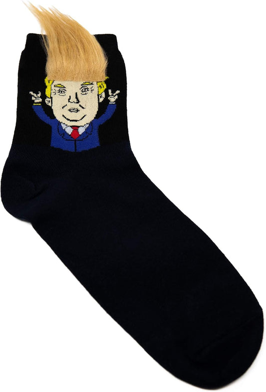 Funny Donald Trump Hair Socks - Best Seller Gift (3-Pack)