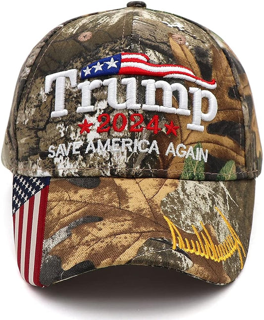 Trump 2024 Save America Again Camo Baseball Hat